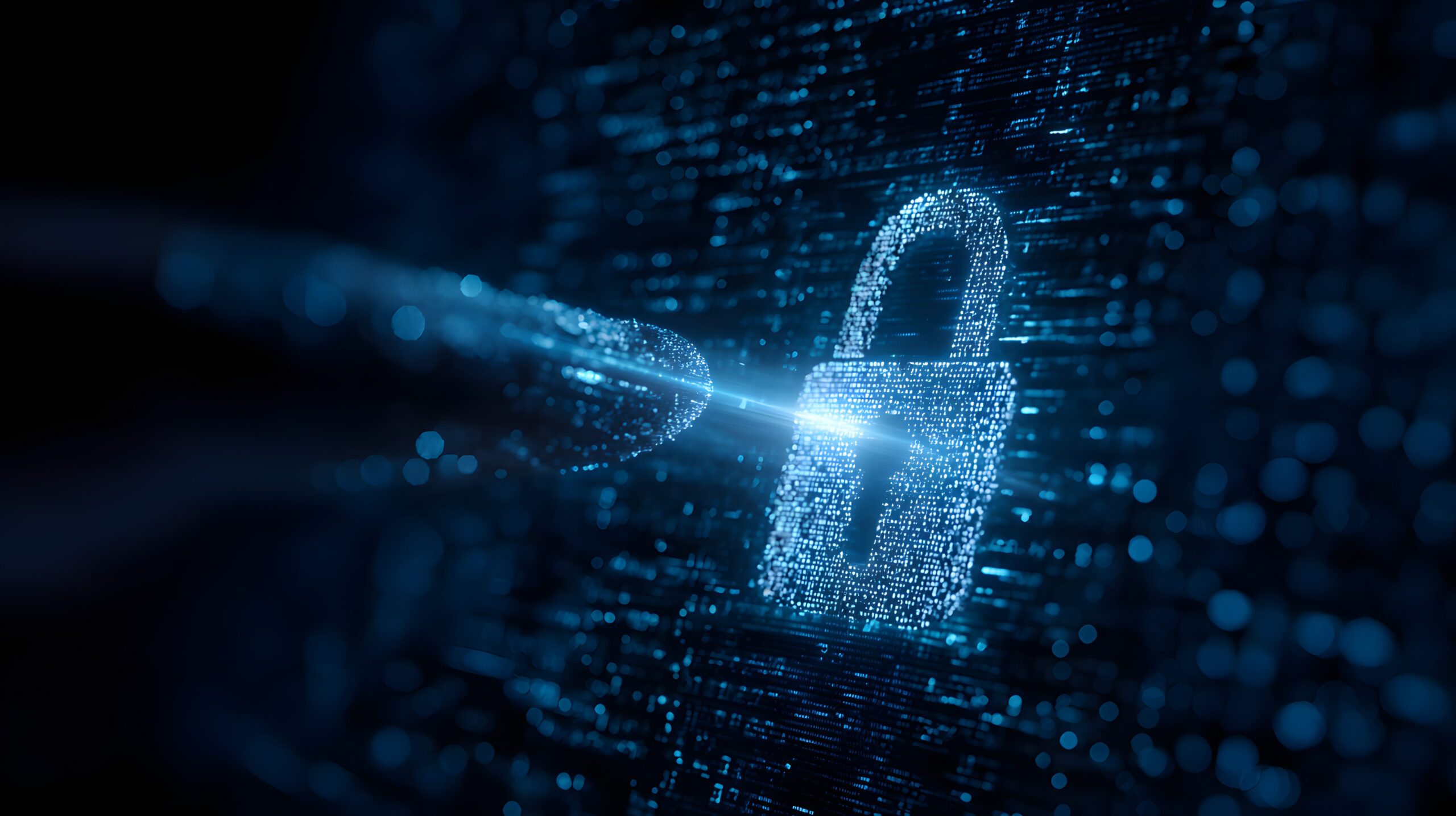 Digital lock symbol representing cybersecurity measures that protect both data confidentiality and data integrity in modern IT systems.