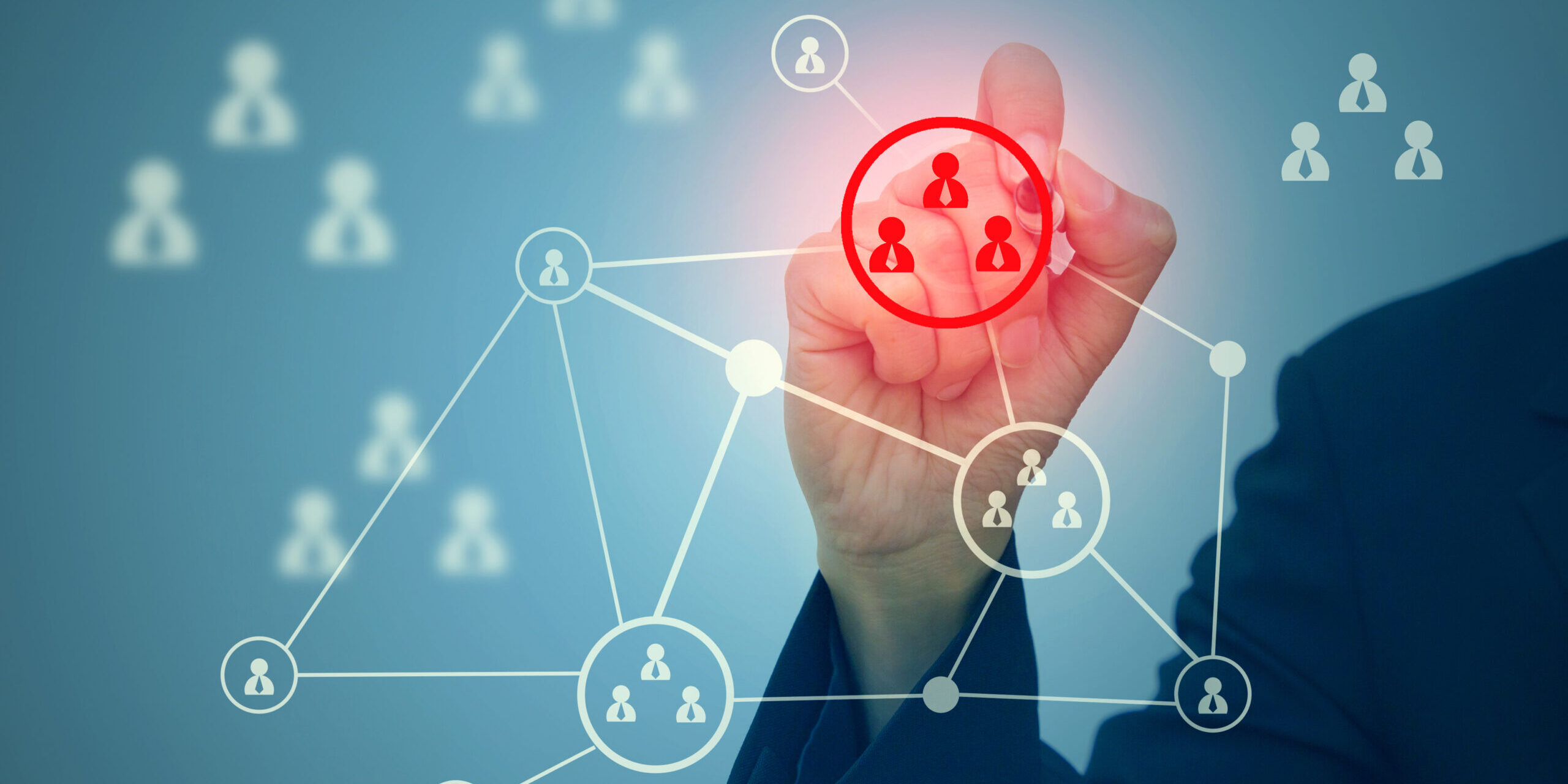 Network segmentation improving security and access control Business professional highlighting a segmented network diagram with access controls