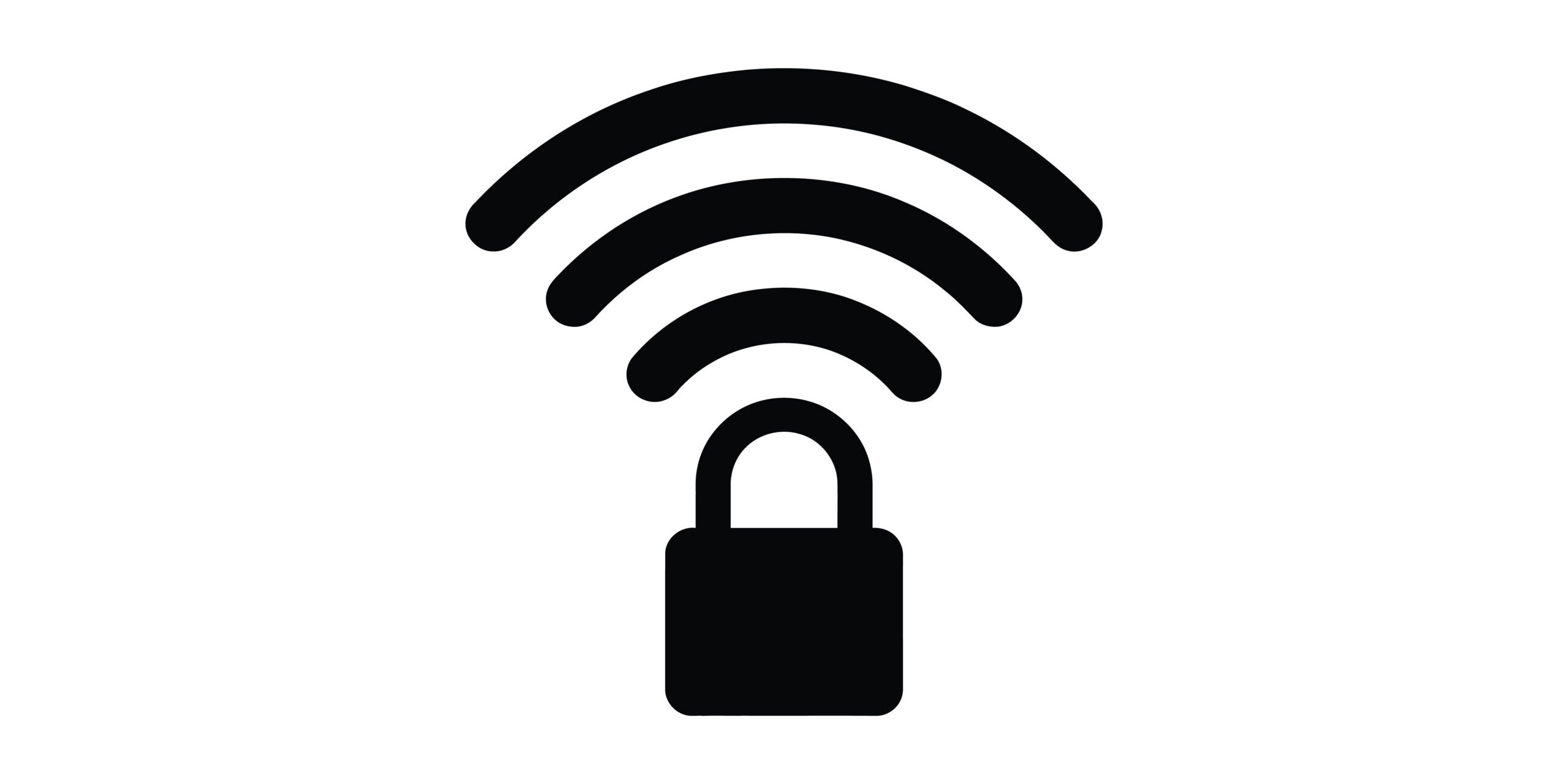 Secure WiFi padlock icon representing a protected guest WiFi network and wireless security best practices for businesses.