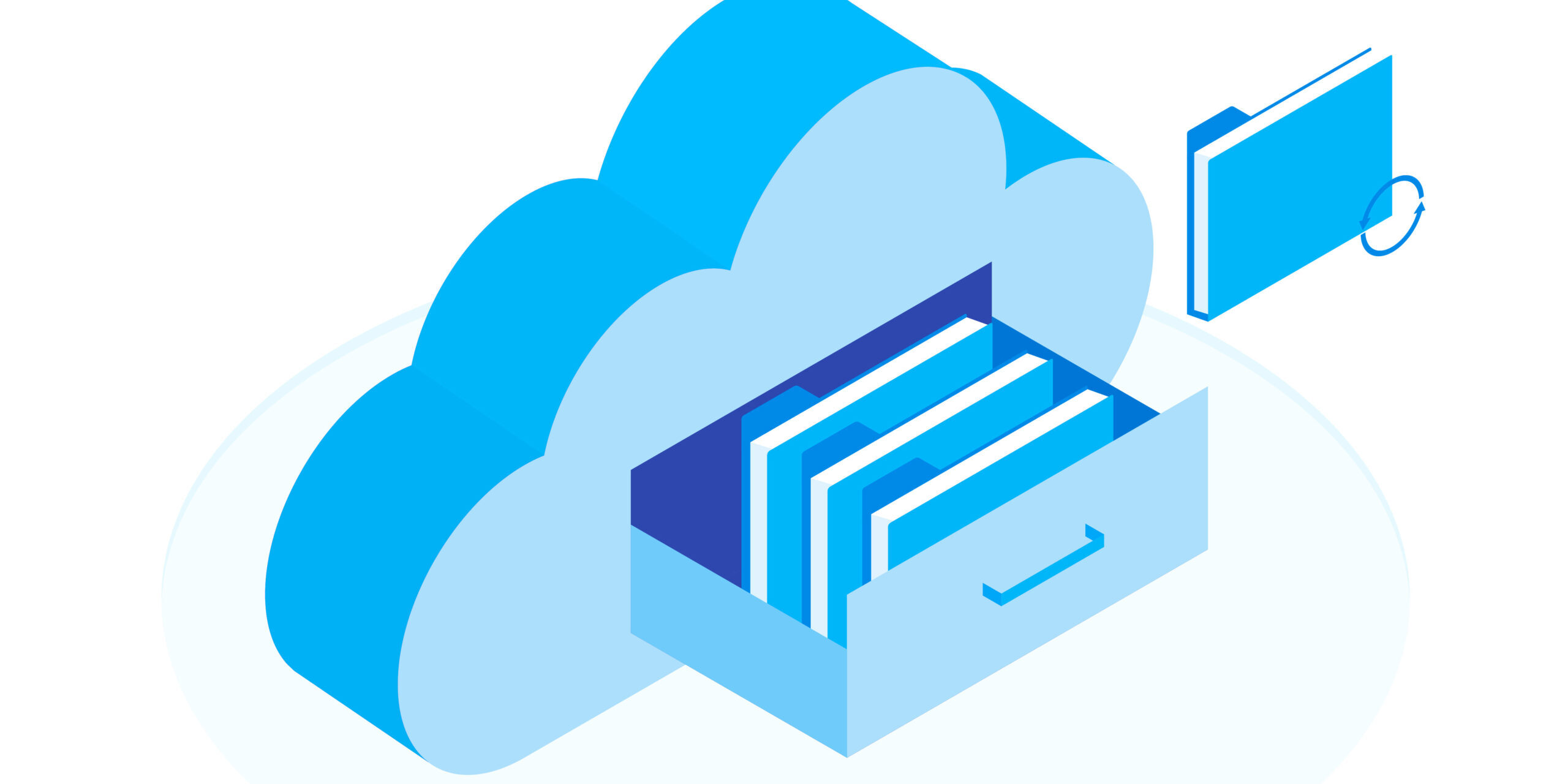 Cloud storage illustration representing SharePoint and Dropbox for secure business file sharing, document management, and collaboration.